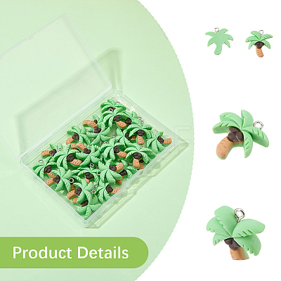 30Pcs Opaque Resin Pendants RESI-SC0006-89-1
