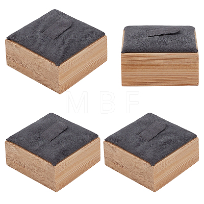 Square Wood Single Ring Display Stands RDIS-WH20001-01-1