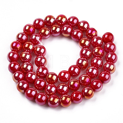 Electroplate Opaque Glass Beads Strands X-GLAA-T032-P6mm-AB04-1