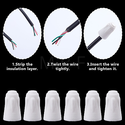 50Pcs Porcelain Wiring Terminal Cap AJEW-HY0003-40-1