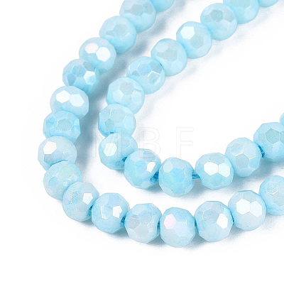 Anti-Tarnish Electroplate Glass Beads Strands EGLA-ZX010-4mm-15-1