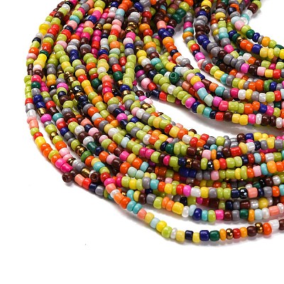 Bohemia Style Multi-strand Glass Seed Beaded Bib Necklaces for Women NJEW-G149-01C-1