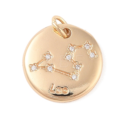 Brass with Clear Cubic Zirconia Pendants KK-N256-24E-G-1