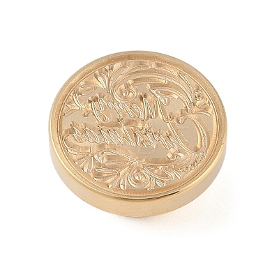 Merry Christmas Wax Seal Brass Stamp Head AJEW-Z031-04G-18-1