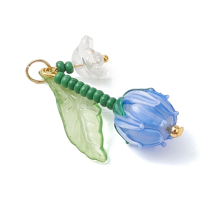 Acrylic and Handmade Lampwork Beads Pendants PALLOY-MZ01294-02-1