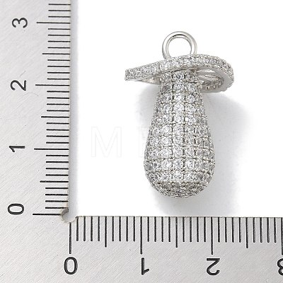 Rack Plating Brass Micro Pave Clear Cubic Zirconia Pendants KK-L224-001P-1