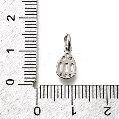 Brass Micro Pave Cubic Zirconia Charms KK-P295-33P-1