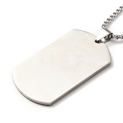 201 Stainless Steel Rectangle with Constellations Pendant Necklace for Women NJEW-G015-01F-1