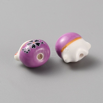 Handmade Porcelain Beads PORC-WH0006-02I-1