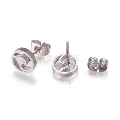 304 Stainless Steel Stud Earrings EJEW-N045-01P-1