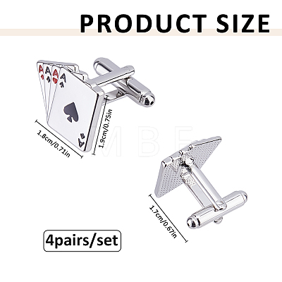 4 Pairs Alloy Cufflinks FIND-FH0018-14-1