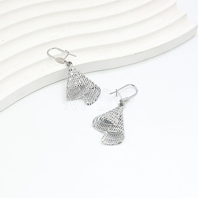 Geometric Brass Hoop Dangle Earrings for Women JR6007-1