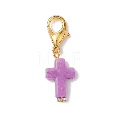 Acrylic Cross Pendant Decoration HJEW-JM01999-1