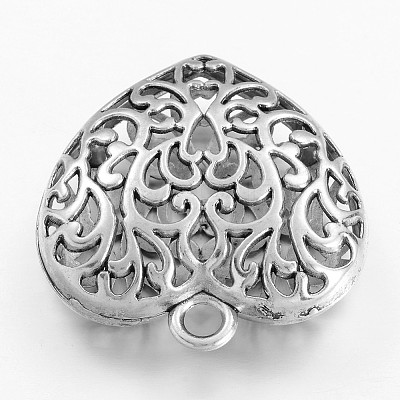 Hollow Tibetan Style Alloy Heart Pendants LS-TIBEP-S095-AS-NR-1