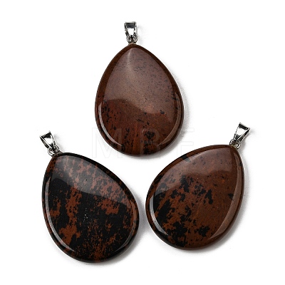 Natural Mahogany Obsidian Pendants G-F820-14P-16-1