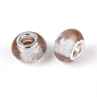Transparent Resin Rondelle European Beads RESI-N044-02I-1