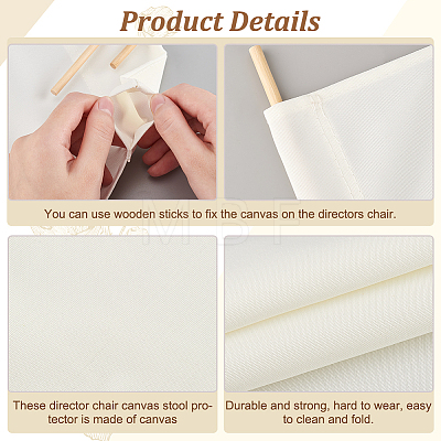 Canvas Cloth Chair Replacement Cover AJEW-WH0258-963B-03-1