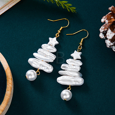 Alloy & Imitation Pearl Dangle Earrings WGB67B8-01-1