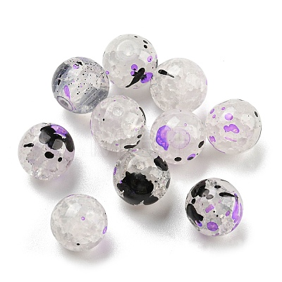 Transparent Crackle Glass Beads GLAA-D012-02E-1