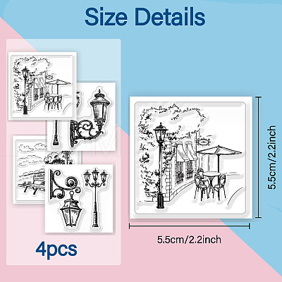 4Pcs 4 Styles PVC Stamp DIY-WH0487-0014-1
