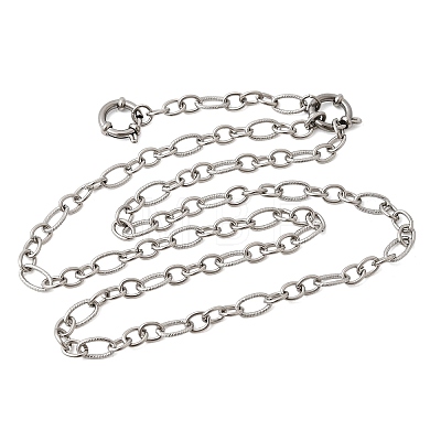 5.5MM 201 Stainless Steel Textured Figaro Chain Necklaces for Unisex NJEW-K302-27P-1