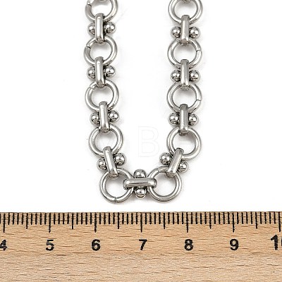 304 Stainless Steel Ring Link Chain Necklaces NJEW-H072-02B-P-1