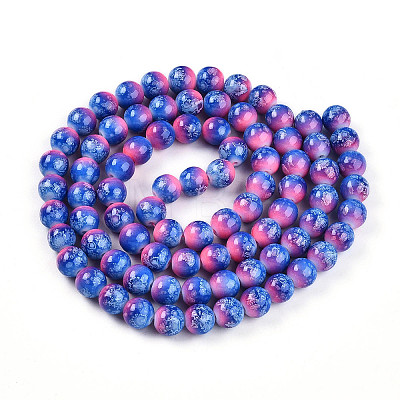 Baking Paint Glass Beads Strands DGLA-N008-10mm-02-1
