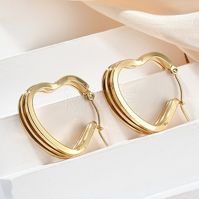 Heart 304 Stainless Steel Hoop Earrings EJEW-L287-070G-01-1