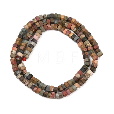 Natural Polychrome Jasper/Picasso Stone/Picasso Jasper Beads Strands G-G345-C24-2x4mm-1