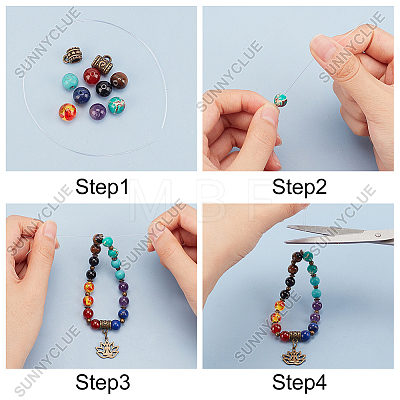 220Piece DIY Chakra Style Stretch Bracelet Making Kits DIY-SC0013-99-1