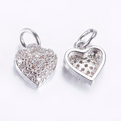 Long-Lasting Plated Brass Micro Pave Cubic Zirconia Charms X-ZIRC-F069-41P-1