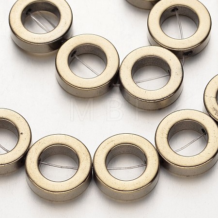 Electroplate Non-magnetic Synthetic Hematite Beads Strands G-F300-04-06-1