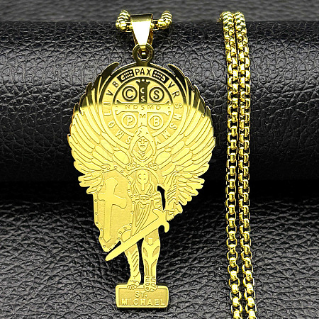 304 Stainless Steel Pendant Necklaces LS-NJEW-B153-02B-G-1