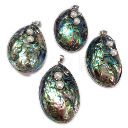 Paua Shell Pendants SSHEL-F0001-06-01-1