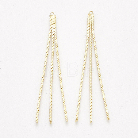 Brass Serpentine Chain Tassel Big Pendants X-KK-T035-133G-1