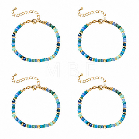 Bohemian Dyed Natural Shell Heishi Beaded Bracelet Sets MF5991-6-1
