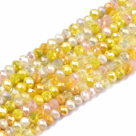Electroplate Mixed Color Glass Beads Strands GLAA-T006-07-B03-1