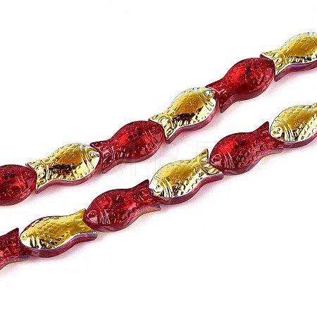 Transparency Electroplate Glass Beads Strands GLAA-T023-40A-10-1