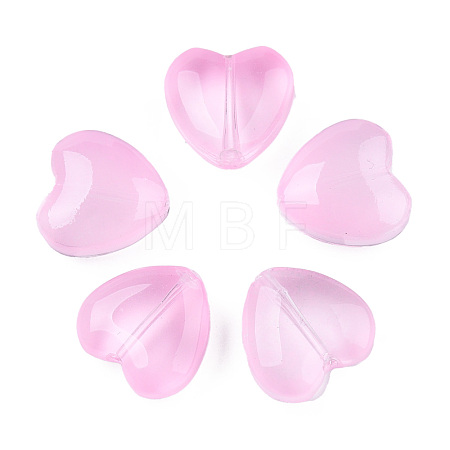 Transparent Spray Painted Glass Beads GLAA-N035-030-C09-1