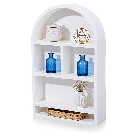 Arch Shaped Gesso Jewelry Display Stands for Rings ODIS-WH0095-028-1
