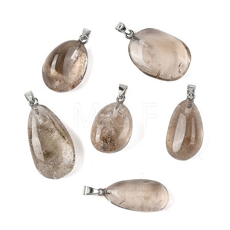 Natural White Lodolite Quartz/White Phantom Quartz Tumbled Stone Pendants GG-K002-06N-1