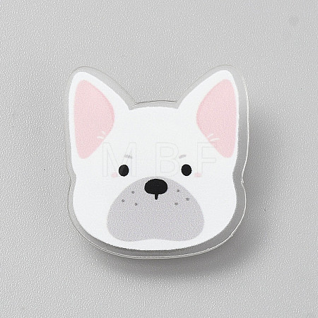 Cartoon French Bulldog Acrylic Brooch JEWB-TAC0016-05L-1