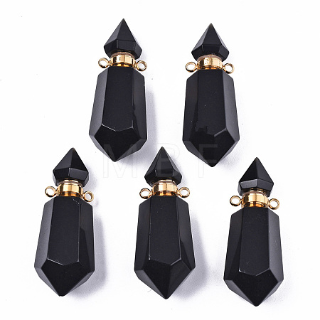 Faceted Natural Obsidian Pendants G-T131-15A-1