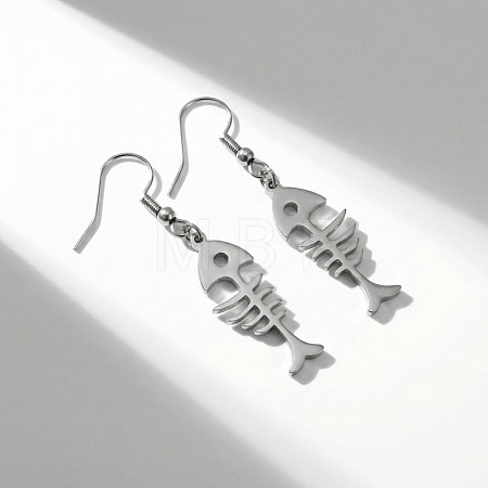 304 Stainless Steel & 201 Stainless Steel Dangle Earrings WGDF59F-04-1