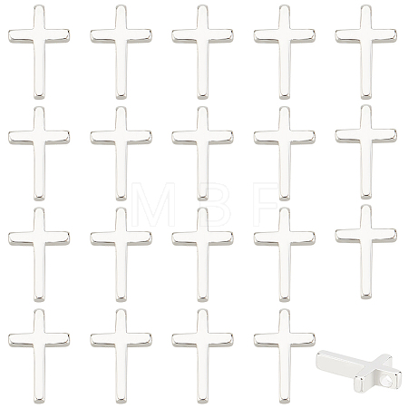 20Pcs Brass Tiny Cross Charms KK-BC0012-57-1