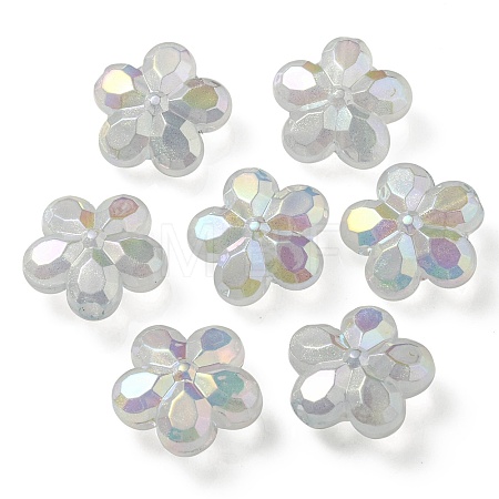 UV Plating Luminous Transparent Acrylic Beads OACR-P010-16D-1