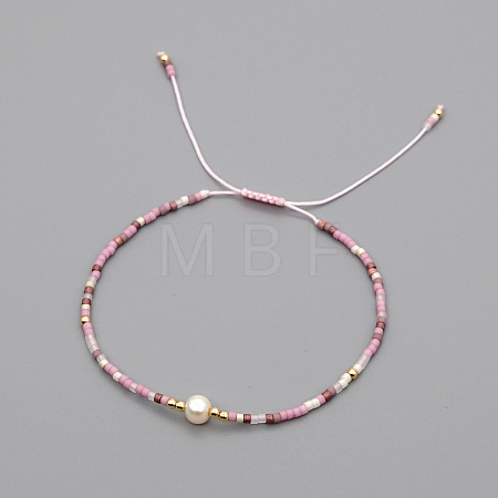 Adjustable Glass Seed Bead Braided Bead Bracelets for Women VT9382-4-1