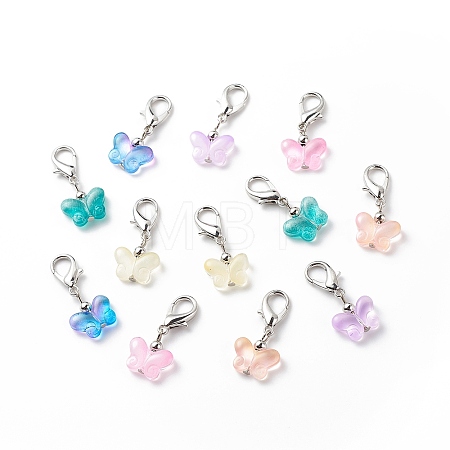Transparent Spray Painted Glass Butterfly Pendant Decorations GL-CJ311E-P-1
