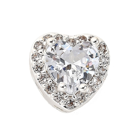 Brass Micro Pave Cubic Zirconia Beads KK-D408-11S-03A-1