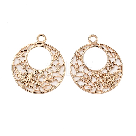 Long-Lasting Plated Brass Filigree Charms KK-K336-22KCG-1